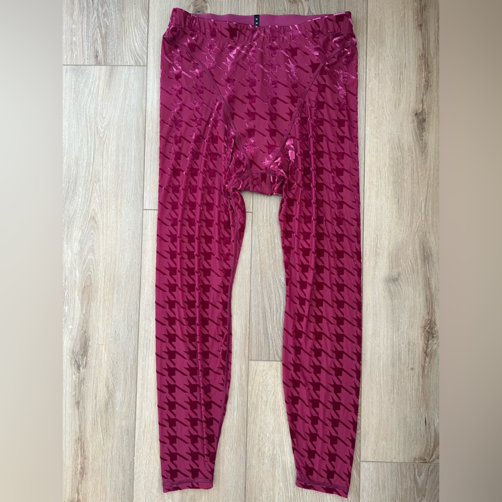 Savage X Fenty Wine Houndstooth High-Waisted Leggings - Picture 3 of 12
